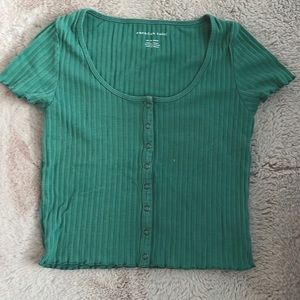 American eagle xs green crop top